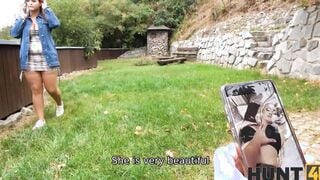 HUNT4K. Smart bimbos with huge boobs makes cuckold out of her hubby