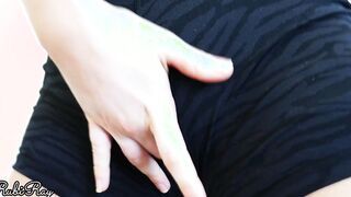 Yoga Goddess Makes Him Cum into Her Underwear and Bike Shorts After Rubbing His Dick
