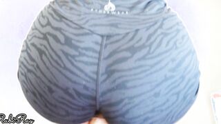Yoga Goddess Makes Him Cum into Her Underwear and Bike Shorts After Rubbing His Dick