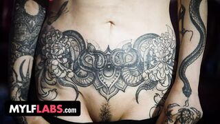 Mylf - Super Sexy Inked cougar With Huge Breasts Shows Off Her Skillz On Handling Huge Dicks
