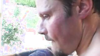 MFF 3some into the sunroom with 1 ebony and 1 white women swapping cumload into the