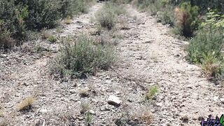 Risky masturbation on a hiking trail