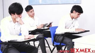 Analía Lipha gets nailed by three young boys