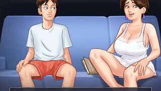 Summertime Saga: Vulgar cougar Get Caught Masturbating On The Sofa-Ep152
