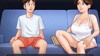 Summertime Saga: Vulgar cougar Get Caught Masturbating On The Sofa-Ep152