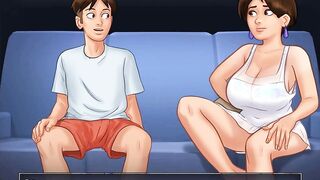Summertime Saga: Vulgar cougar Get Caught Masturbating On The Sofa-Ep152