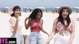 BFFS - Huge Assed 18 Besties Crazy 420 Celebrating With Beach Party And Wild Foursome Group Sex