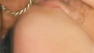 Dark Haired with tiny jugs gets screwed by a dude on the sofa