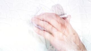 Drenched Blonde Mom Julia Ann Finger Fucks Her Snatch Inside The Shower!
