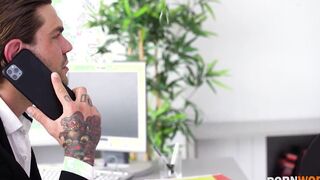 Lusty Spanish Secretary Susy Gala Riding Her Boss with Her Pink and Bald Vagina