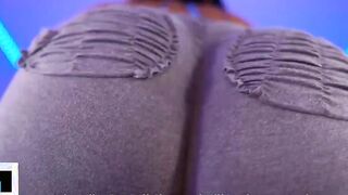 Bubble Booty Black milf Jizzes Rough on Anal Dildo