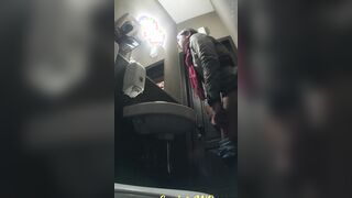 MOV 100. Continuation of the adventures of girls into the cafe restroom
