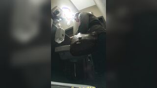 MOV 100. Continuation of the adventures of girls into the cafe restroom