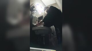 MOV 100. Continuation of the adventures of girls into the cafe restroom