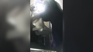 MOV 100. Continuation of the adventures of girls into the cafe restroom