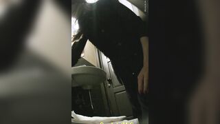 MOV 100. Continuation of the adventures of girls into the cafe restroom