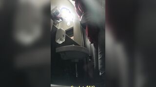 MOV 100. Continuation of the adventures of girls into the cafe restroom