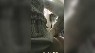MOV 100. Continuation of the adventures of girls into the cafe restroom