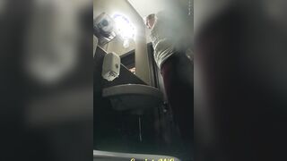 MOV 100. Continuation of the adventures of girls into the cafe restroom