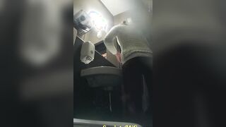 MOV 100. Continuation of the adventures of girls into the cafe restroom