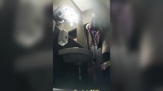MOV 100. Continuation of the adventures of girls into the cafe restroom