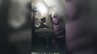 MOV 100. Continuation of the adventures of girls into the cafe restroom