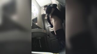 MOV 100. Continuation of the adventures of girls into the cafe restroom