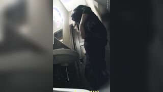 MOV 100. Continuation of the adventures of girls into the cafe restroom