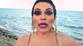 Miami Beach bimbo fucks big black cock on beach