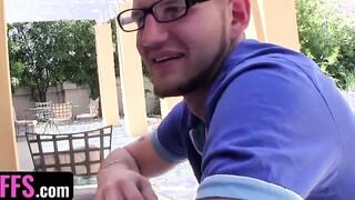 BFFS - Lucky Geek Gets To Tutor 3 Cutie Ladies On Study Group Rewarded Him With