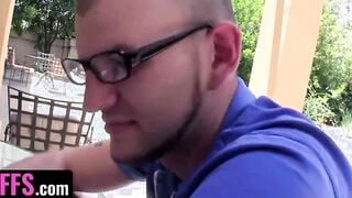 BFFS - Lucky Geek Gets To Tutor 3 Cutie Ladies On Study Group Rewarded Him With