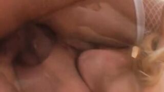 Young stud gets his nuts licked while he fucks a blonde Bae