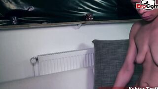 Slim german real mistress tries first lovers amateur casting