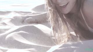 Slim and Good Talia Mint Masturbates on Outdoor Beach