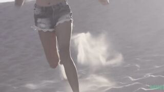 Slim and Good Talia Mint Masturbates on Outdoor Beach