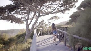 Slim and Good Talia Mint Masturbates on Outdoor Beach