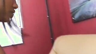 Voluptuous young african women loves a huge latin penis and a huge load of facial cum