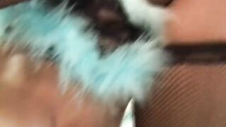 Ebony Bombshell spreads her irresistible snatch and blows rough dick