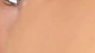 A big boobed oriental gets a creamy facial after a hard fucking outside