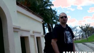 Fucking blonde tiny jugs teenie Dulce Chicki besides a vehicle