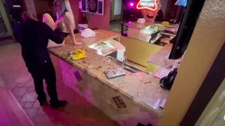 Bombshell Birthday thot gets pounded at the bar after last call