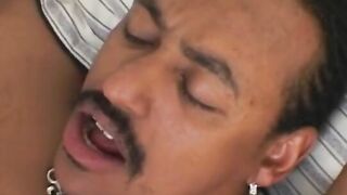 Bae bad sluts blows a stiff african dick on bed