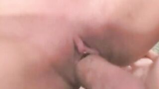 Ebony sluts with super titties gets screwed by white stud before he feeds her cum