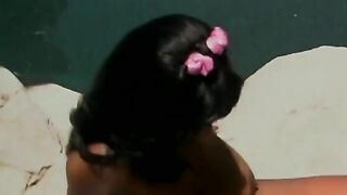 Freaky african bimbo with long cans gets plowed outside