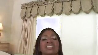 Aggressive ebony bitch ravaged by white penis into her bedroom