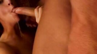 Big Boobed women was nailed and face creamed inside the couch