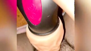 Having Fun with my 22 cm dildo with my