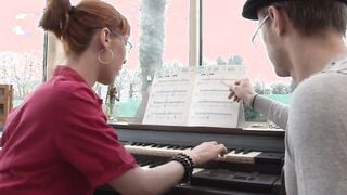 Homemade anal lessons for this red haired teens