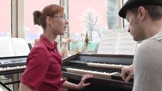 Homemade anal lessons for this red haired teens