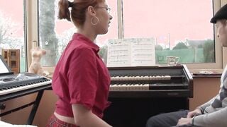 Homemade anal lessons for this red haired teens
